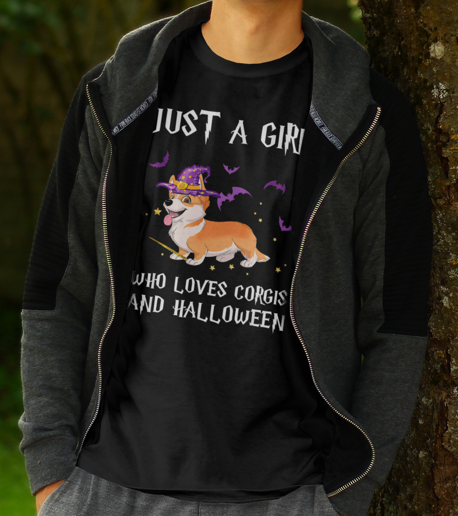 Just A Girl Who Loves Corgis And Halloween T-Shirt