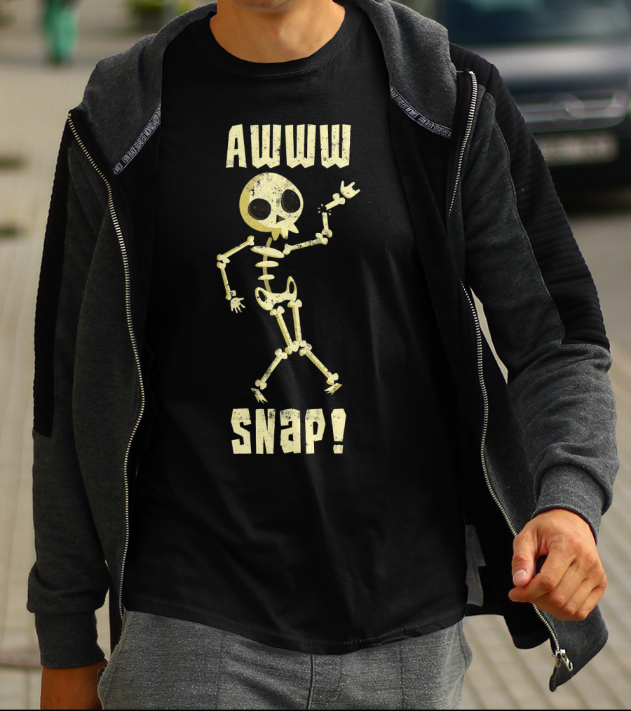 Awww Snap Funny Broken Arm Skeleton T-Shirt