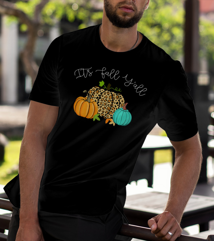 It's Fall Y'all Leopard Pumpkin Trio T-Shirt