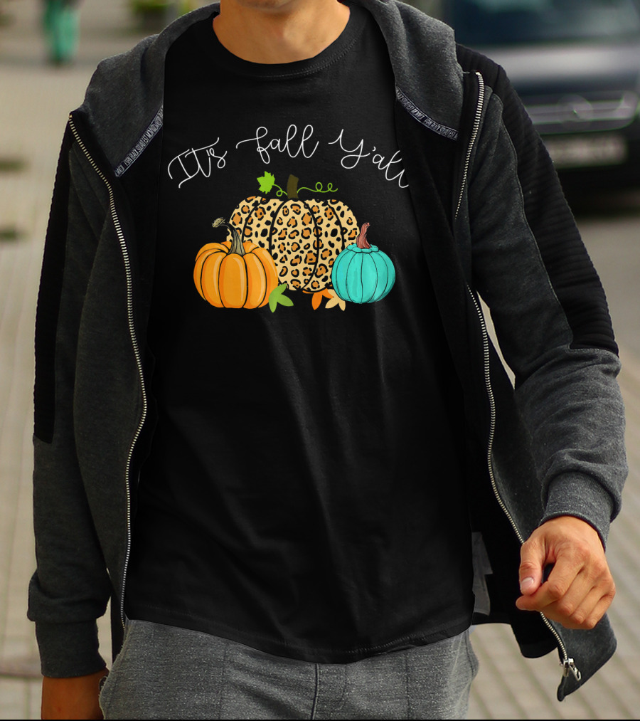 It's Fall Y'all Leopard Pumpkin Trio T-Shirt