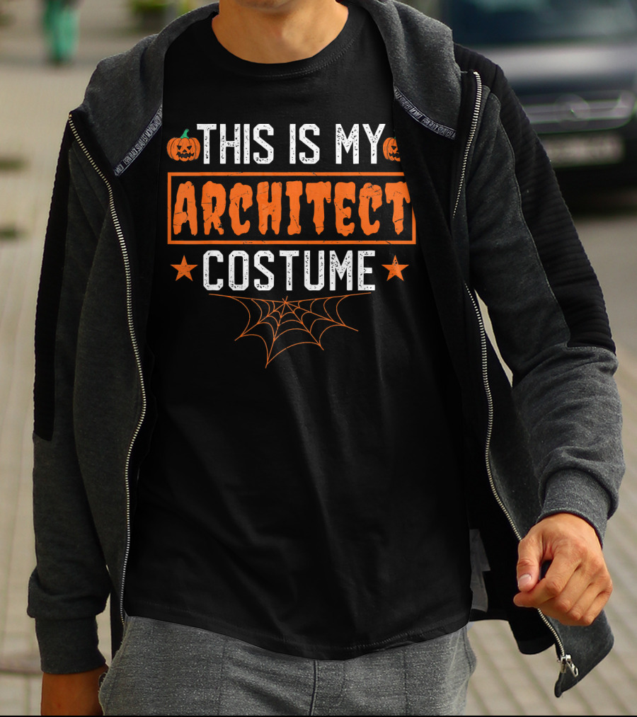 This Is My Architect Costume Halloween Pumpkins And Spiderweb T-Shirt