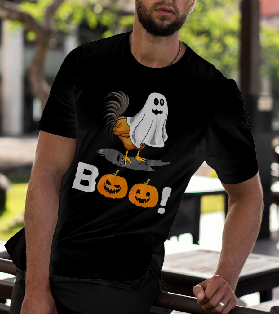Boo Chicken Halloween Costume With Pumpkins T-Shirt