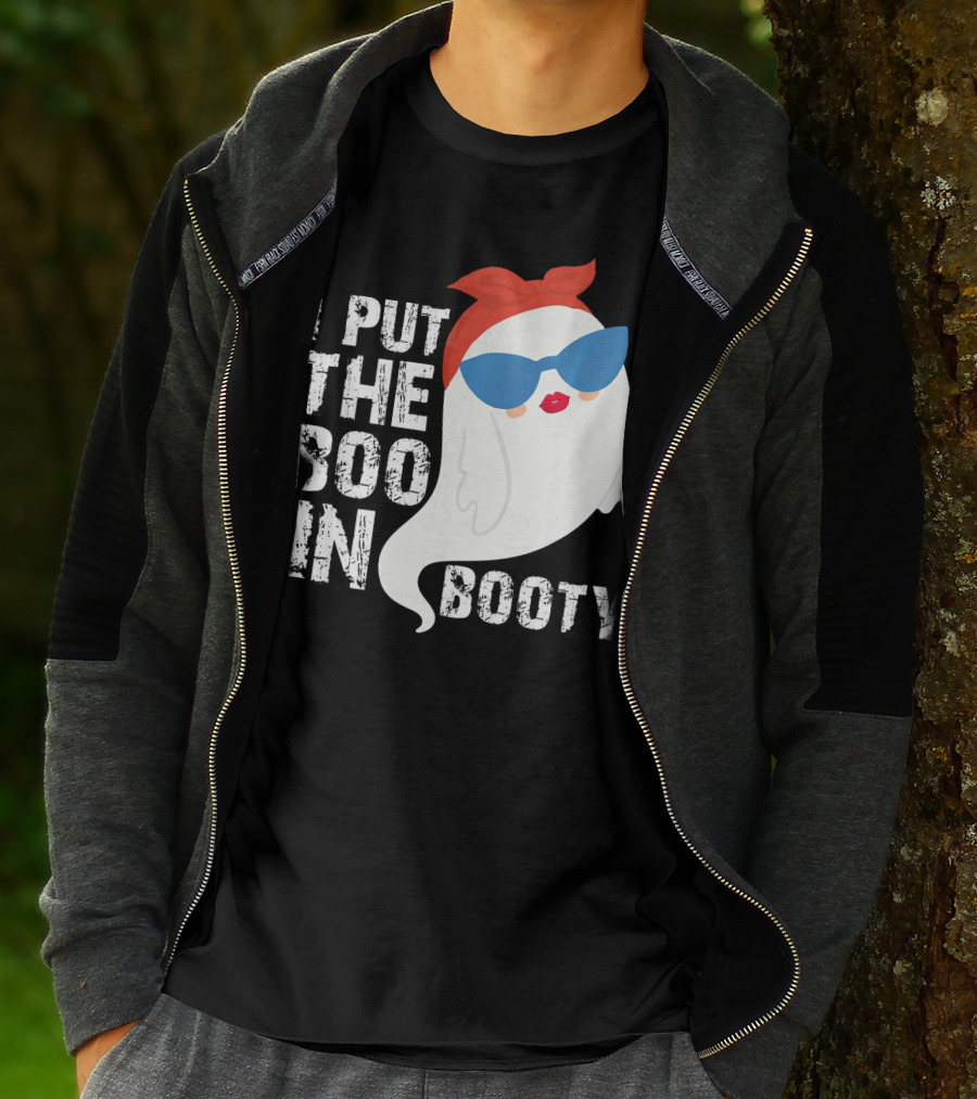 I Put The Boo In Booty Ghost With Sunglasses And Red Bandana T-Shirt