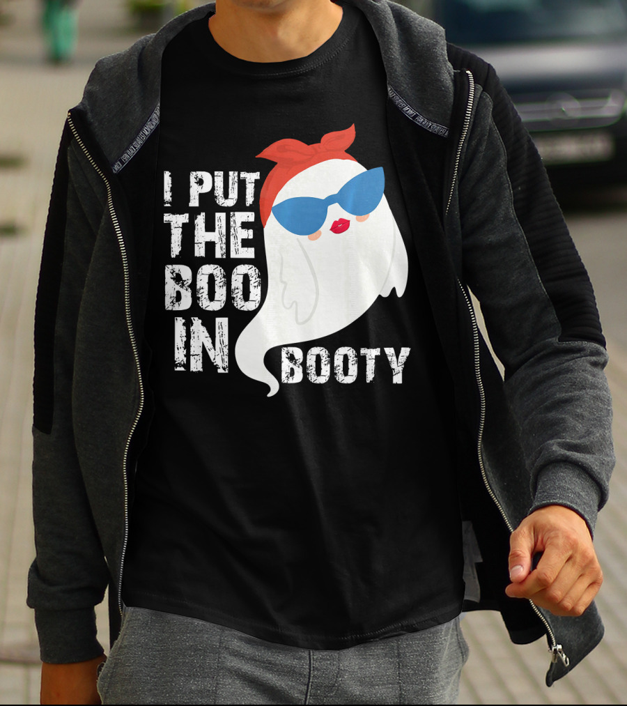 I Put The Boo In Booty Ghost With Sunglasses And Red Bandana T-Shirt