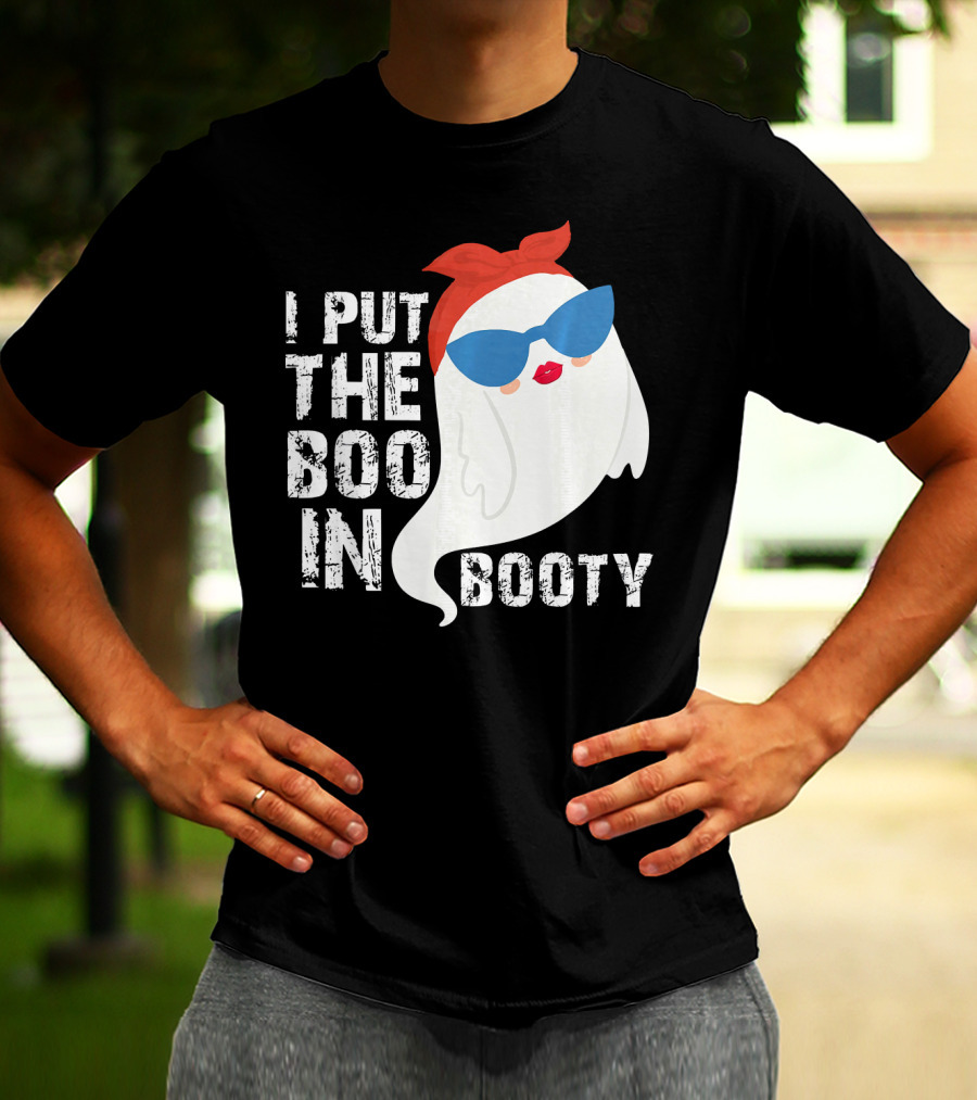 I Put The Boo In Booty Ghost With Sunglasses And Red Bandana T-Shirt