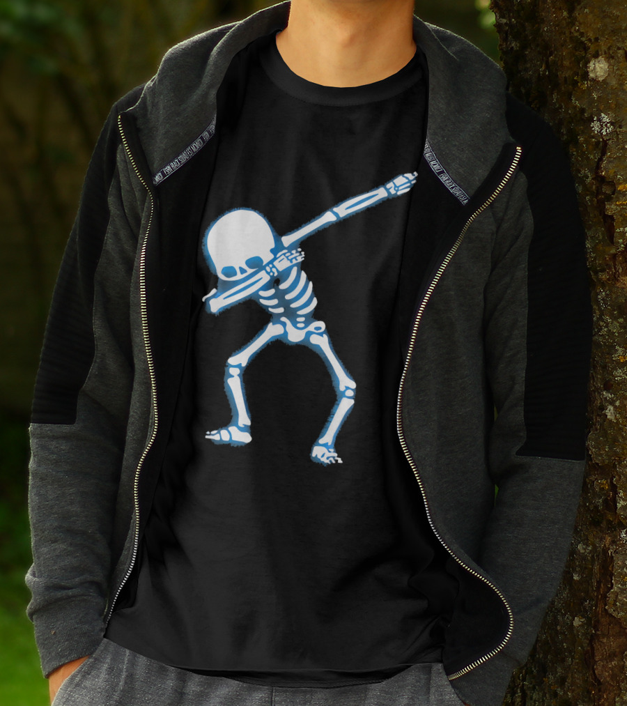 Dabbing Skeleton Dance Pose Fun Halloween T-Shirt