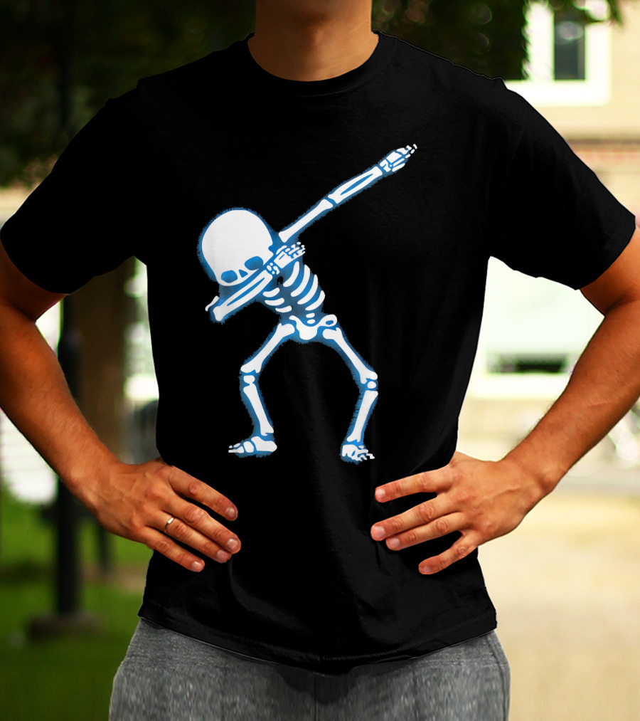 Dabbing Skeleton Dance Pose Fun Halloween T-Shirt