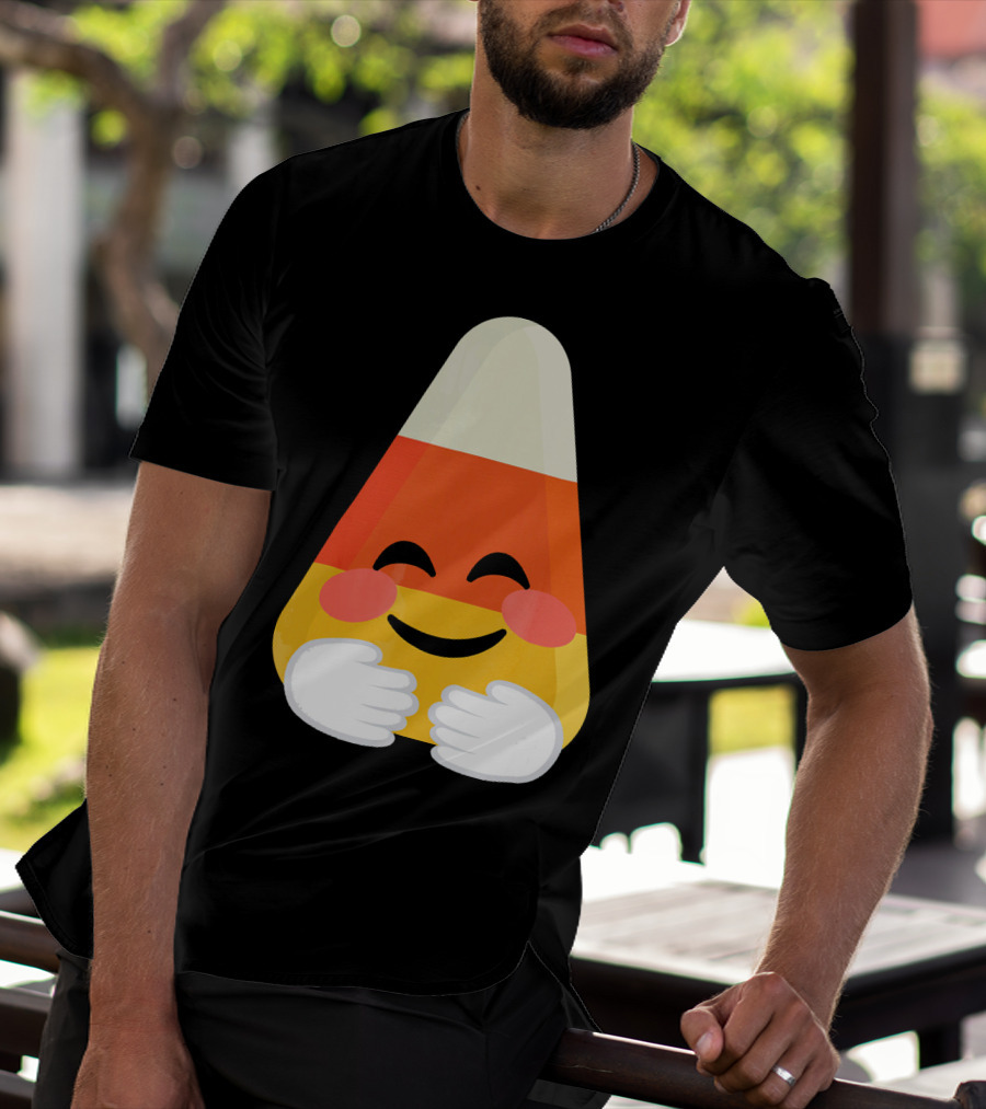 Candy Corn Emoji Hugs Embrace T-Shirt