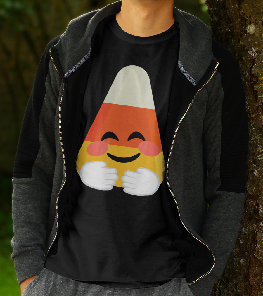 Candy Corn Emoji Hugs Embrace T-Shirt