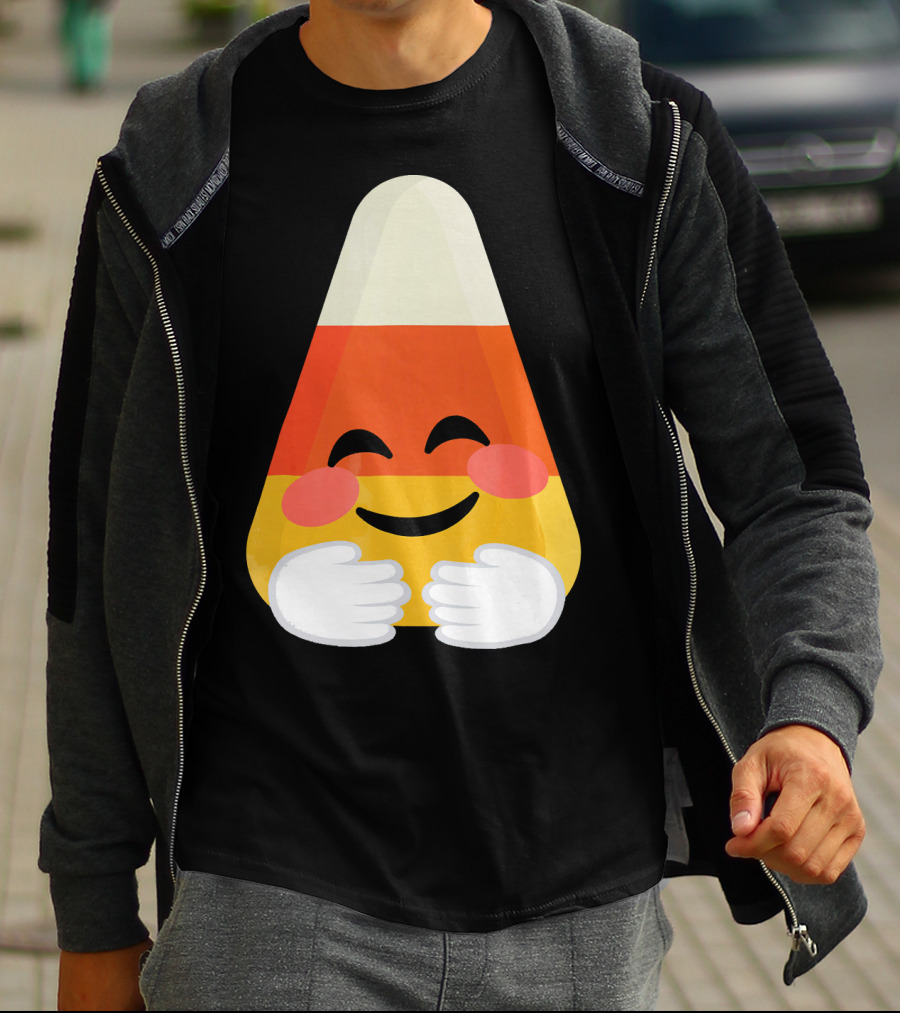 Candy Corn Emoji Hugs Embrace T-Shirt