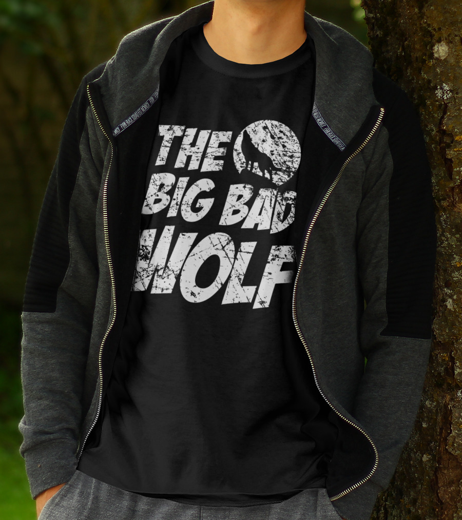 The Big Bad Wolf Howling Silhouette Moon T-Shirt