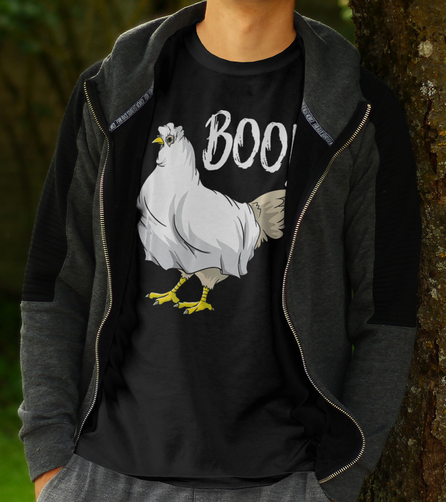 Chicken Ghost Boo Funny Farmer Halloween Chicken T-Shirt