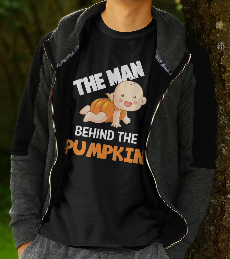 The Man Behind The Pumpkin Halloween Baby Costume Humor T-Shirt