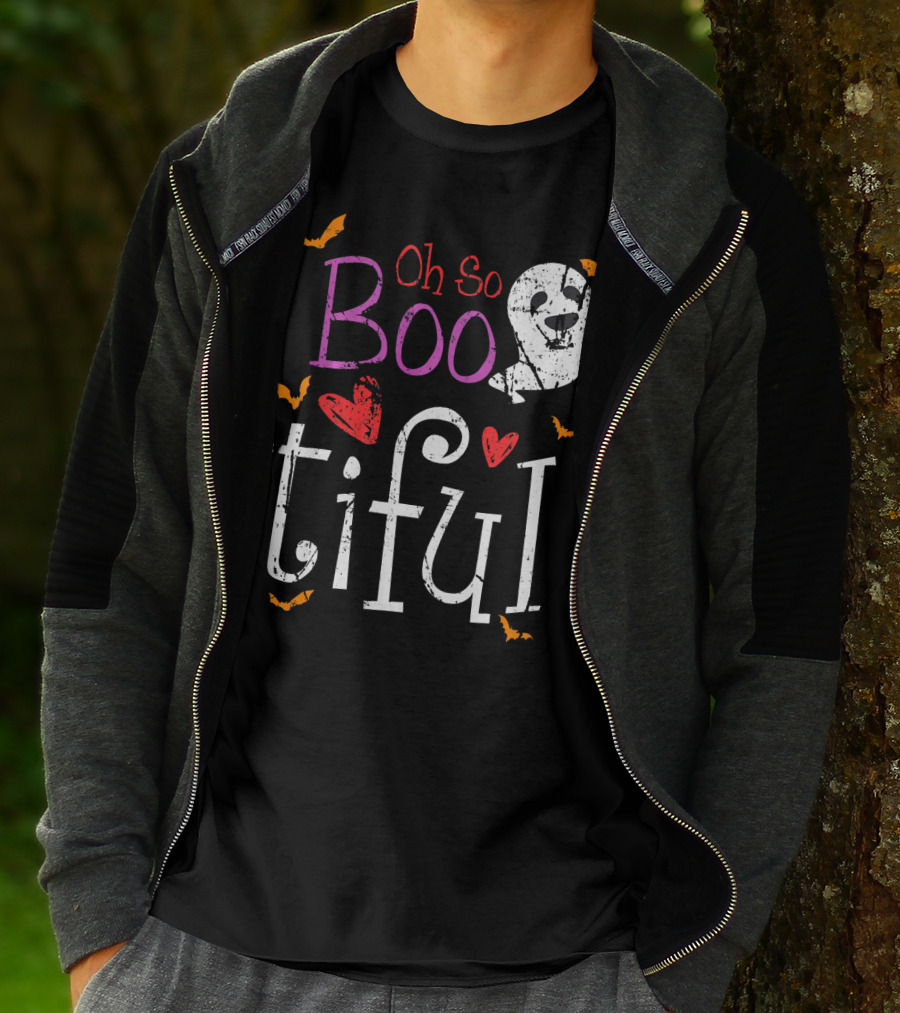 Oh So Boo Tiful Ghost Hearts And Bats T-Shirt