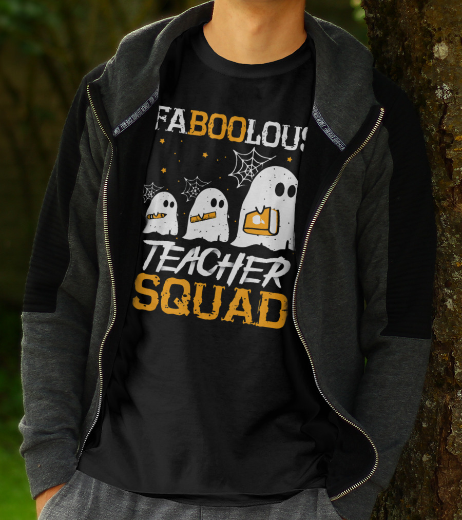 Faboolous Teacher Squad Ghost Boo Funny Halloween T-Shirt