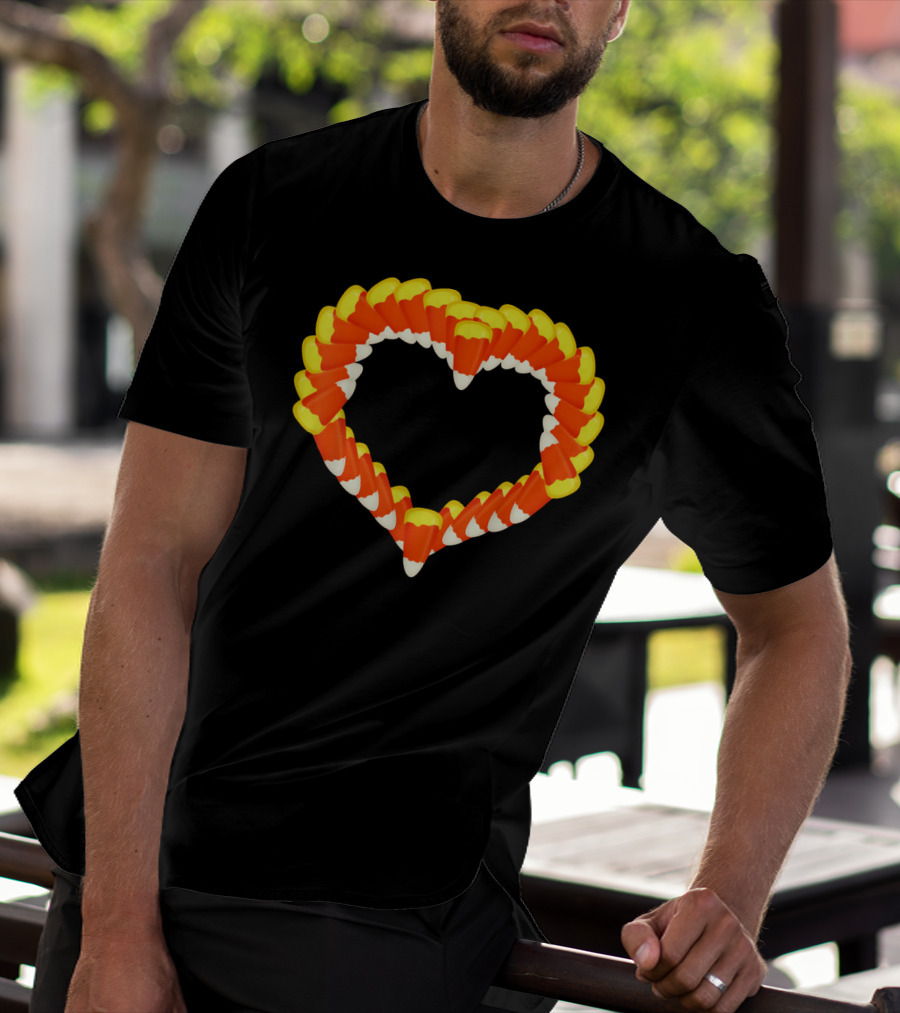 Heart Of Halloween Candy Corn Trick Or Treat T-Shirt