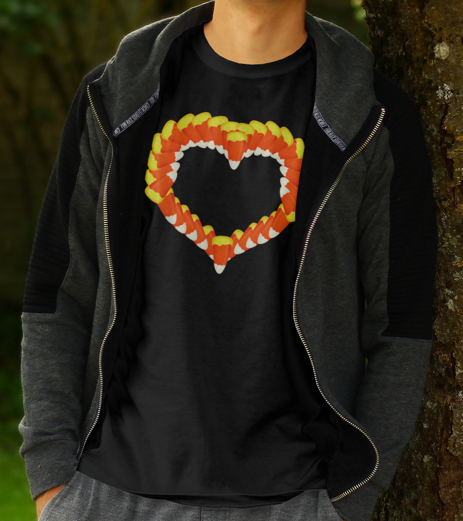 Heart Of Halloween Candy Corn Trick Or Treat T-Shirt