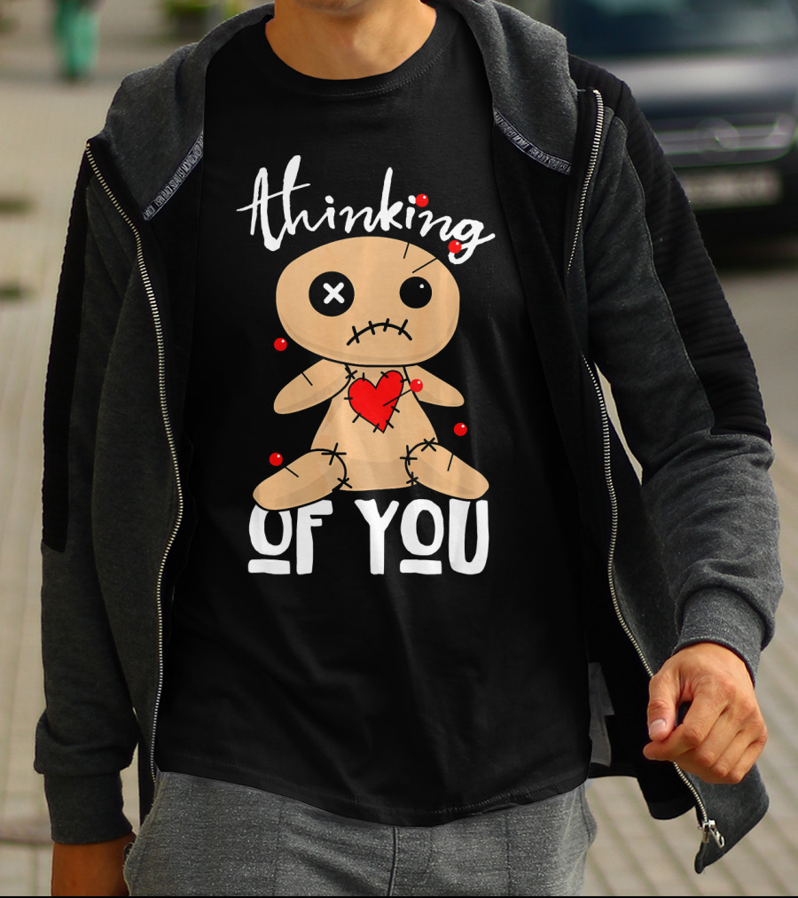 Thinking Of You Funny Halloween Voodoo Doll T-Shirt