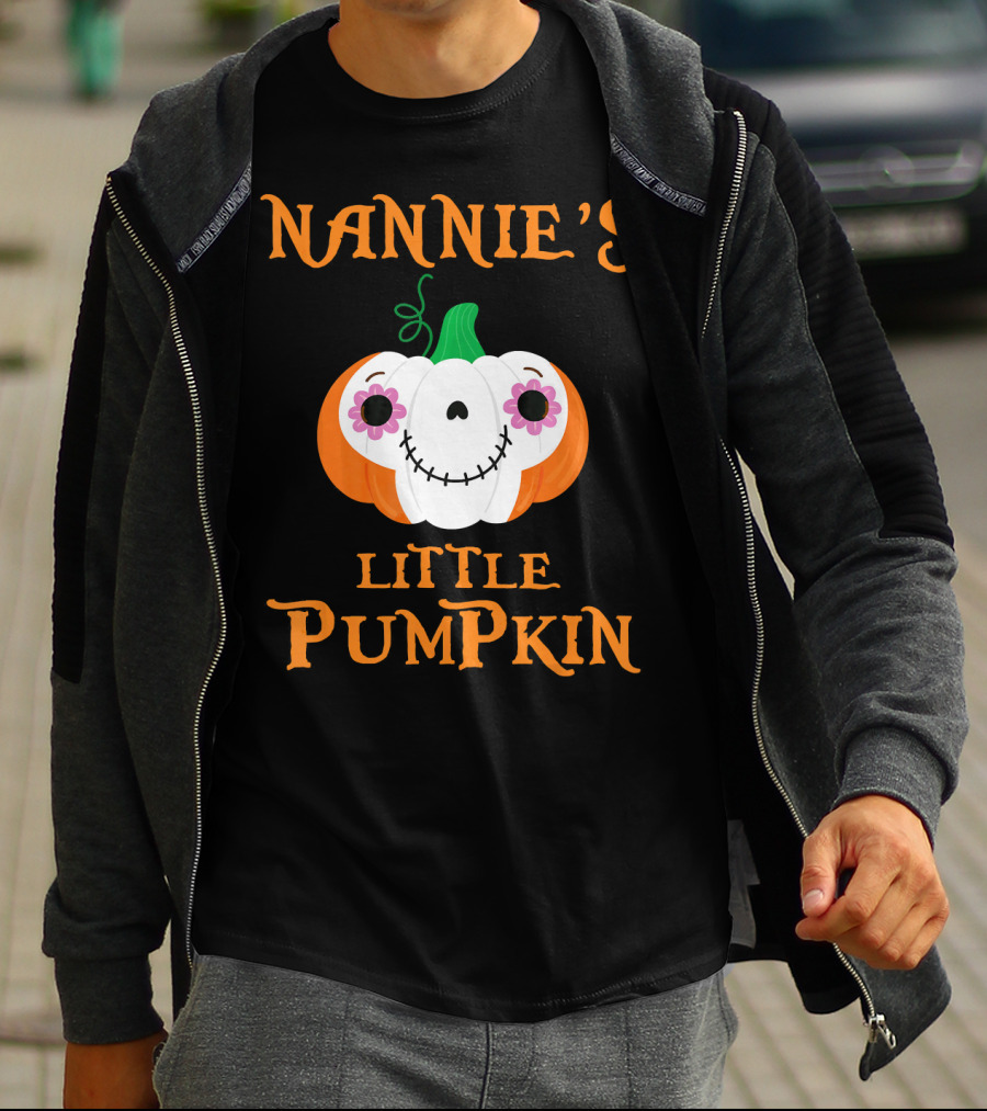 Nannie's Little Pumpkin Halloween Funny Face T-Shirt