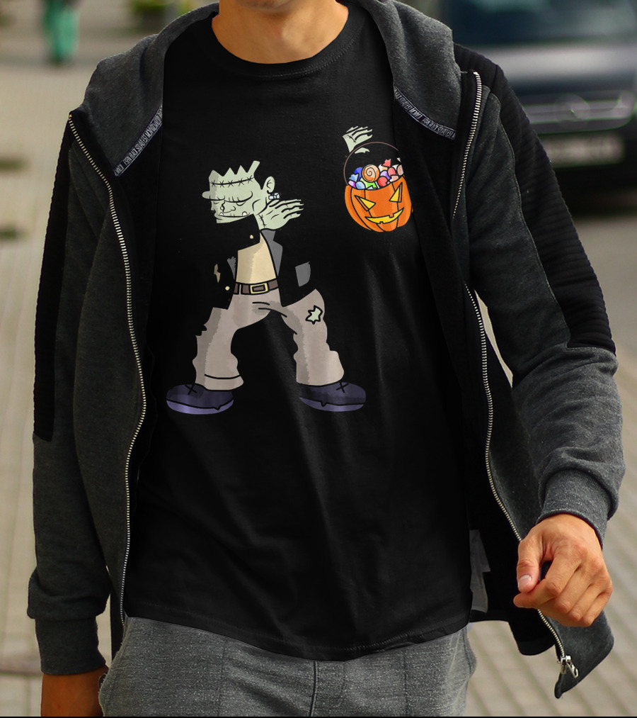 Happy Daboween Frankenstein Dab Candy Bucket T-Shirt
