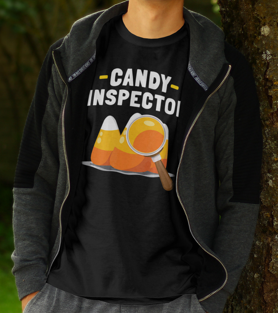 Candy Inspector Halloween Trick Or Treating Candy Corn T-Shirt