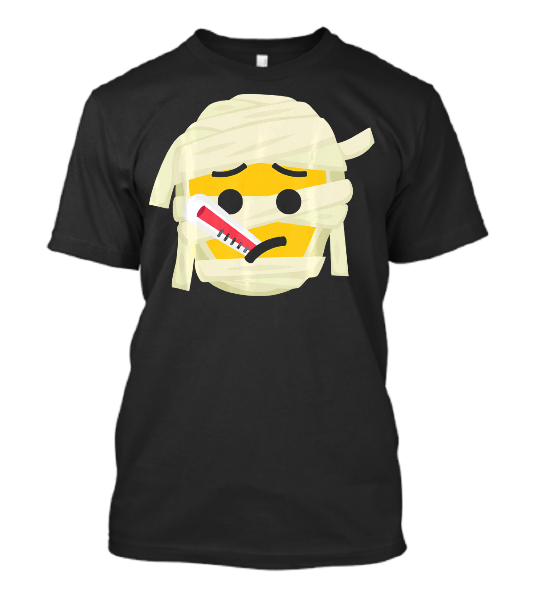 Mummy Emoji Feeling Sick With Thermometer Fever Face T-Shirt