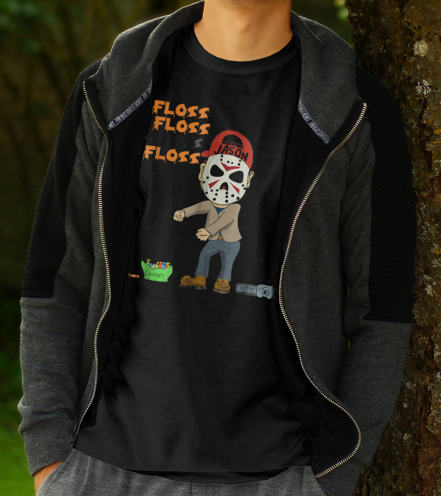 Floss Floss Floss Jason Mask Halloween Dance With Candy And Trap T-Shirt