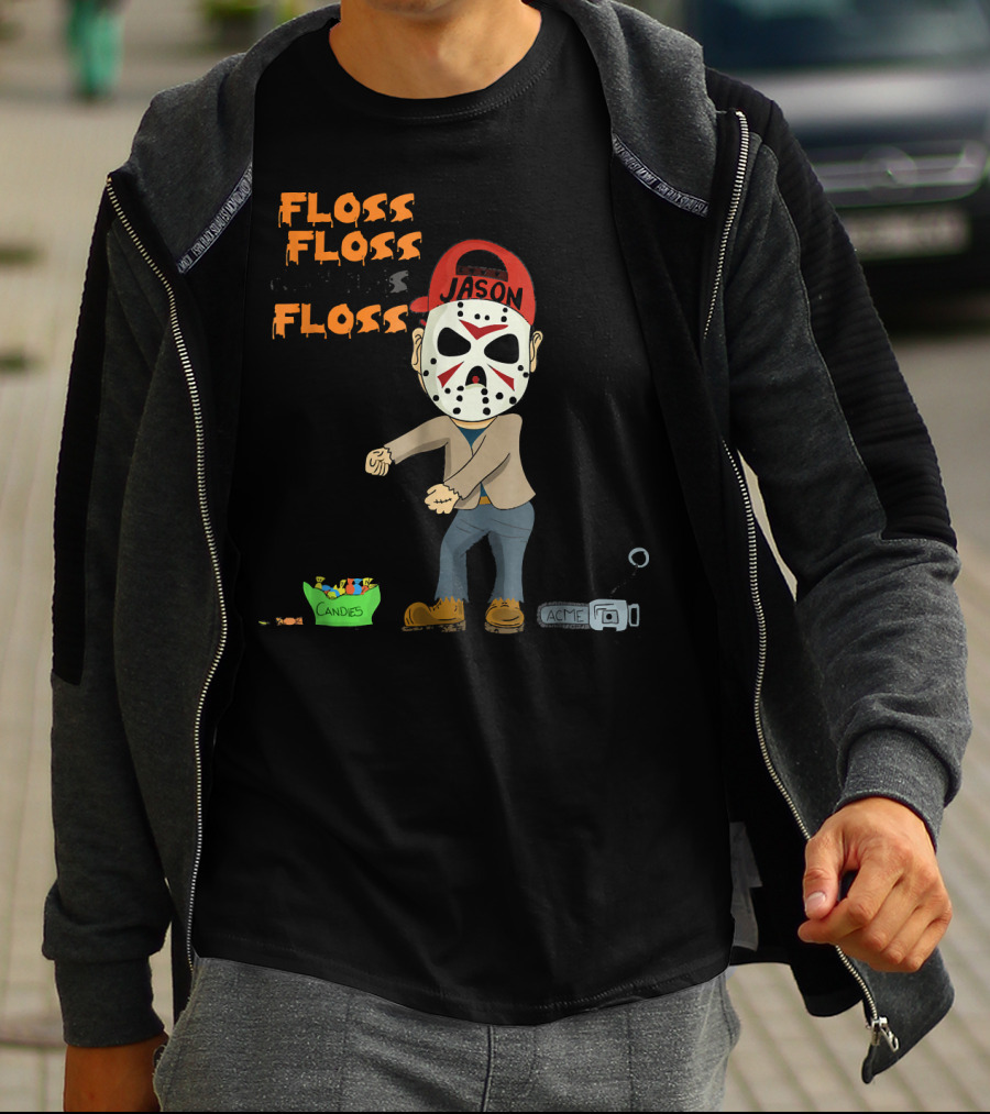 Floss Floss Floss Jason Mask Halloween Dance With Candy And Trap T-Shirt