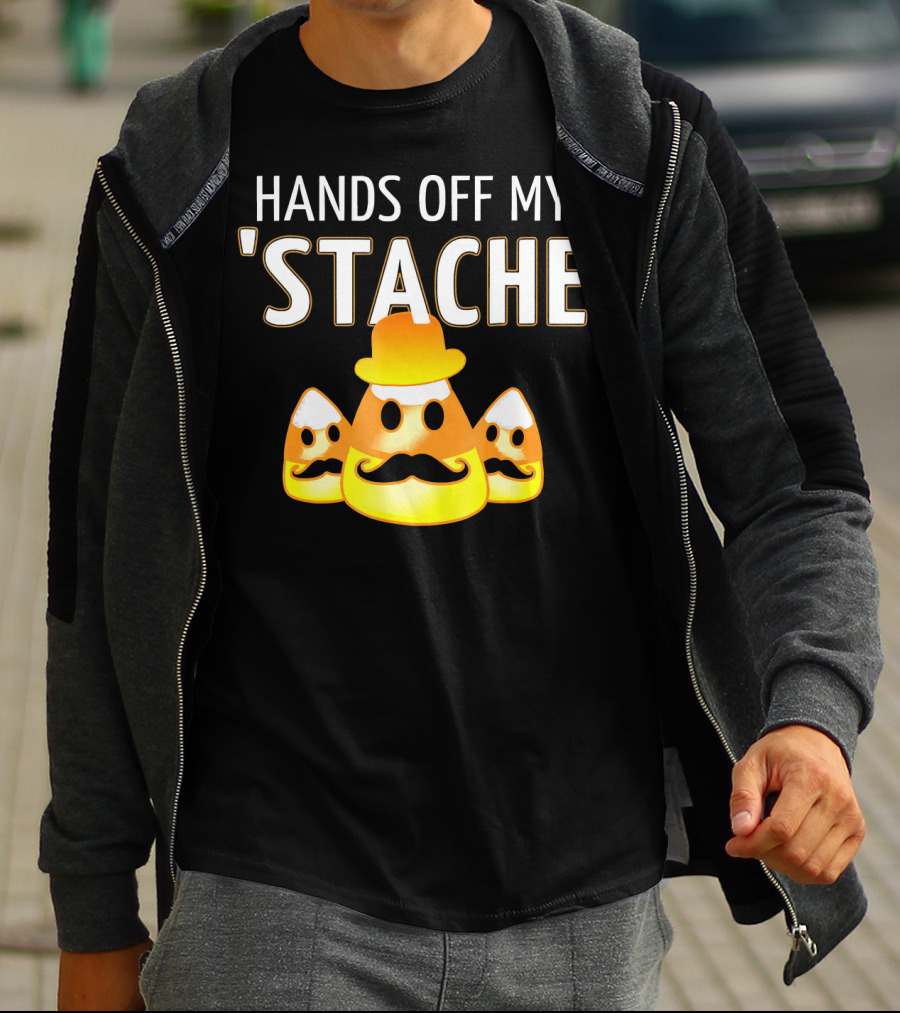 HANDS OFF MY STACHE Candy Corn Moustache Trio T-Shirt