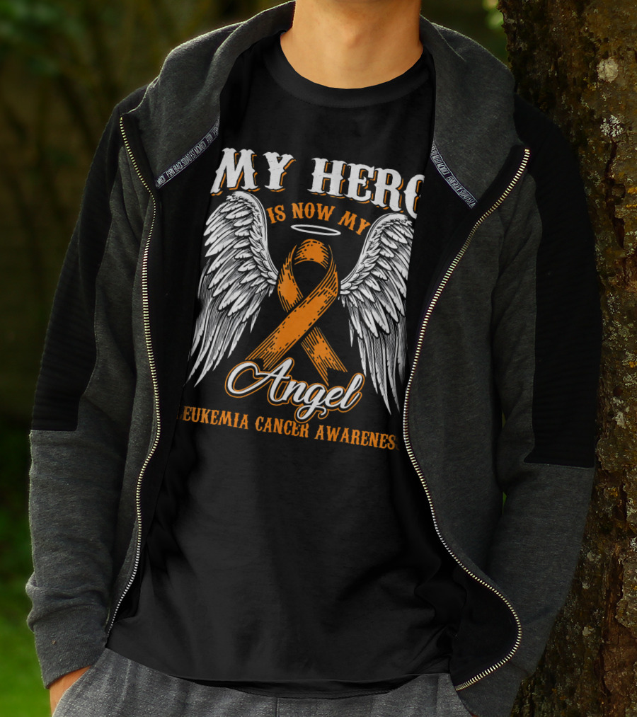 My Hero Is Now My Angel Leukemia Cancer Awareness T-Shirt