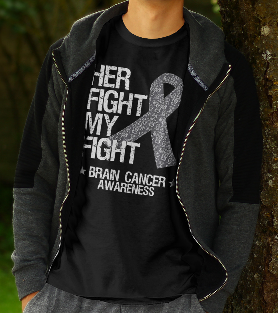 Her Fight My Fight Brain Cancer Awareness T-Shirt