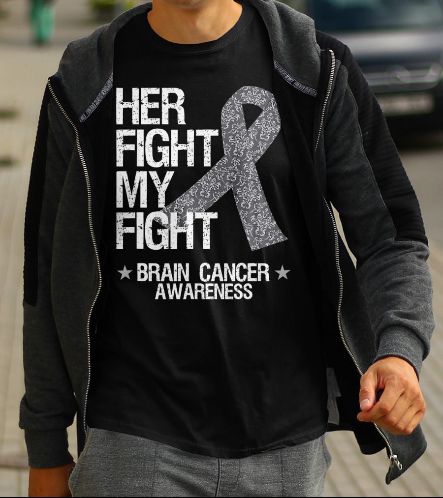Her Fight My Fight Brain Cancer Awareness T-Shirt