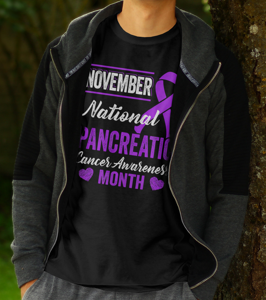 November National Pancreatic Cancer Awareness Month Purple T-Shirt