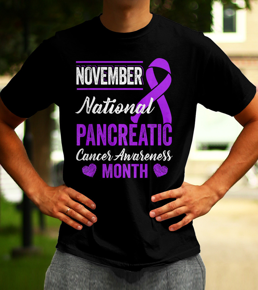 November National Pancreatic Cancer Awareness Month Purple T-Shirt