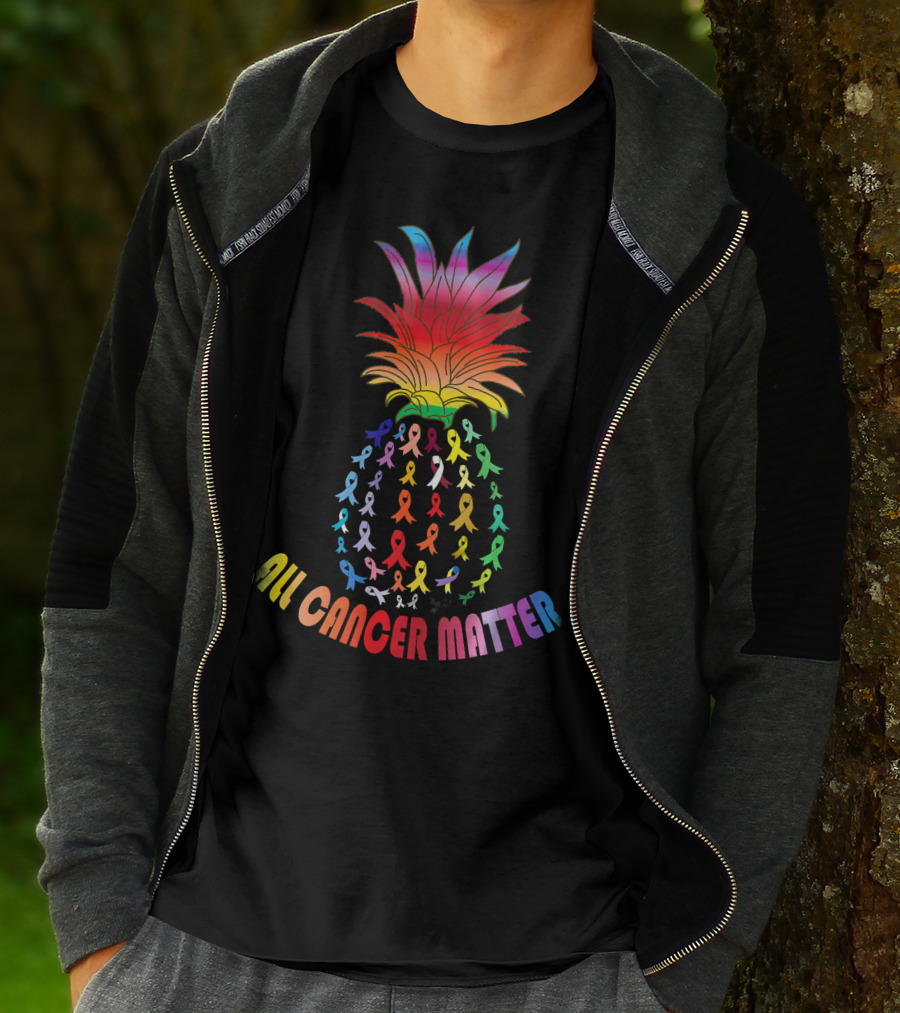 All Cancer Matter Awareness World Can Pineapple Ribbon T-Shirt