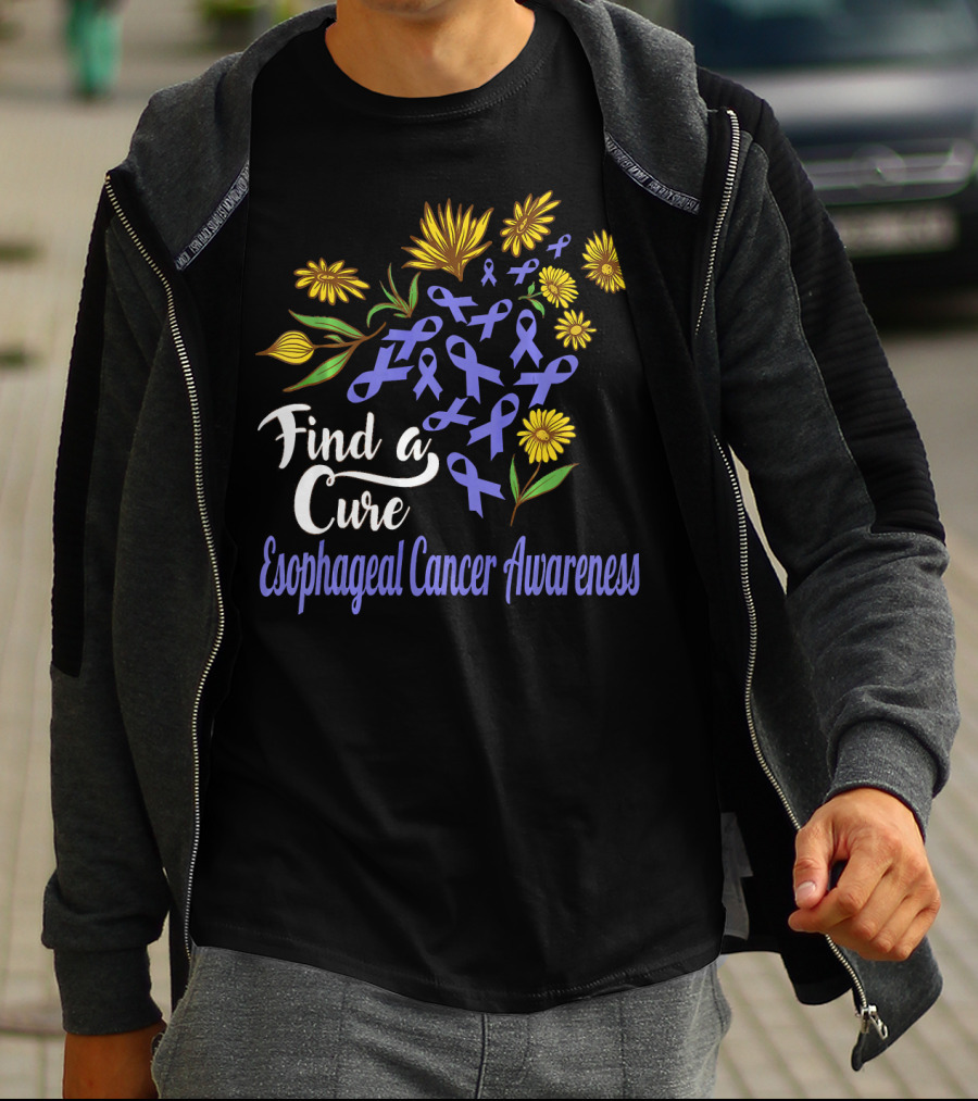 Find A Cure Esophageal Cancer Awareness Sunflower T-Shirt