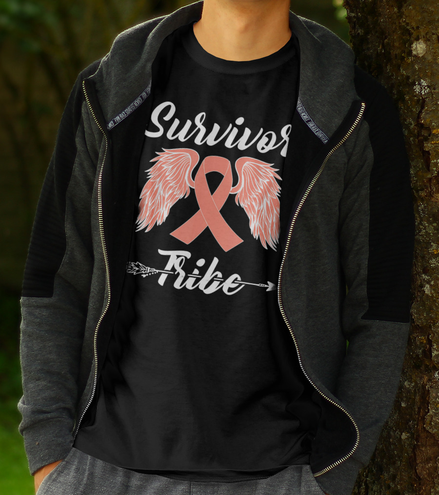Survivor Tribe Ribbon Wings Arrow T-Shirt