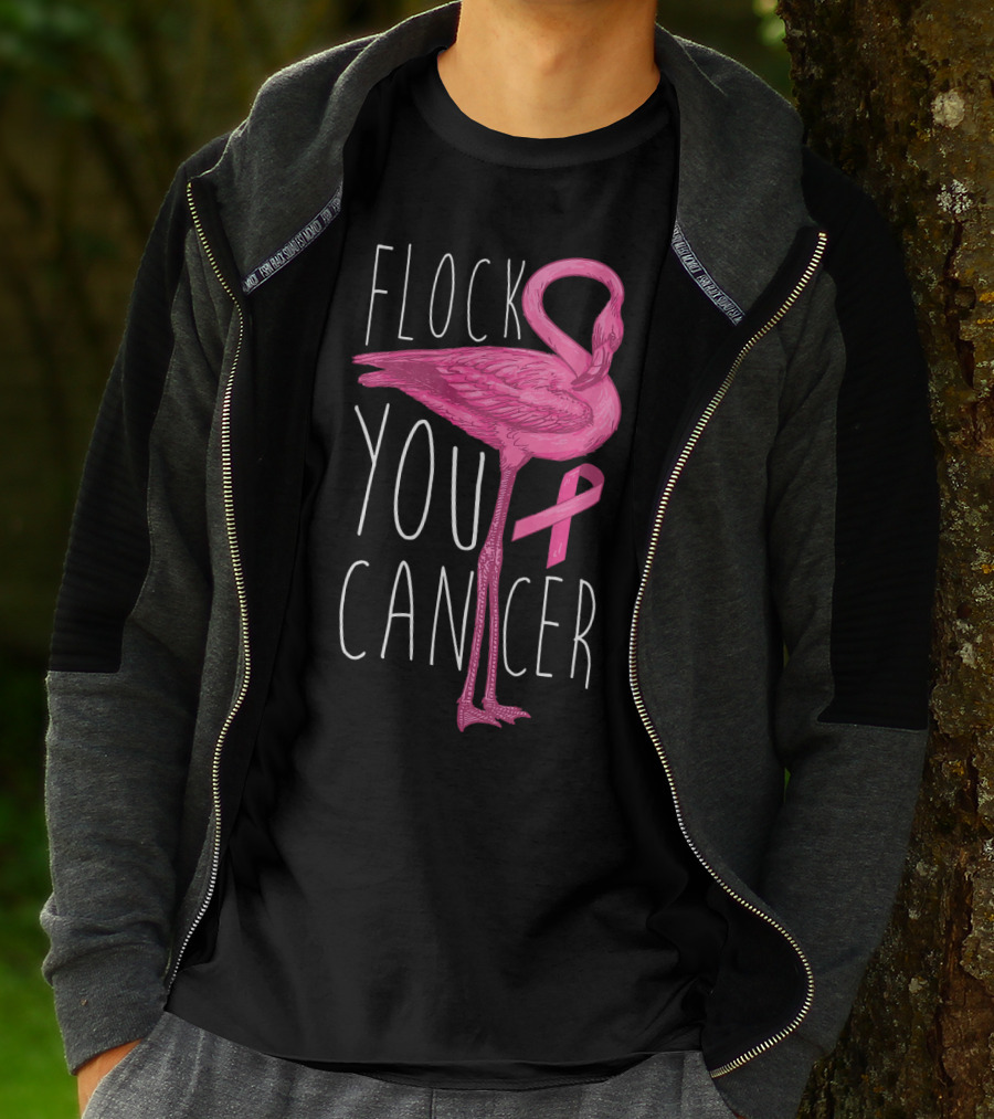 Flock You Cancer Pink Flamingo Breast Cancer Awareness T-Shirt