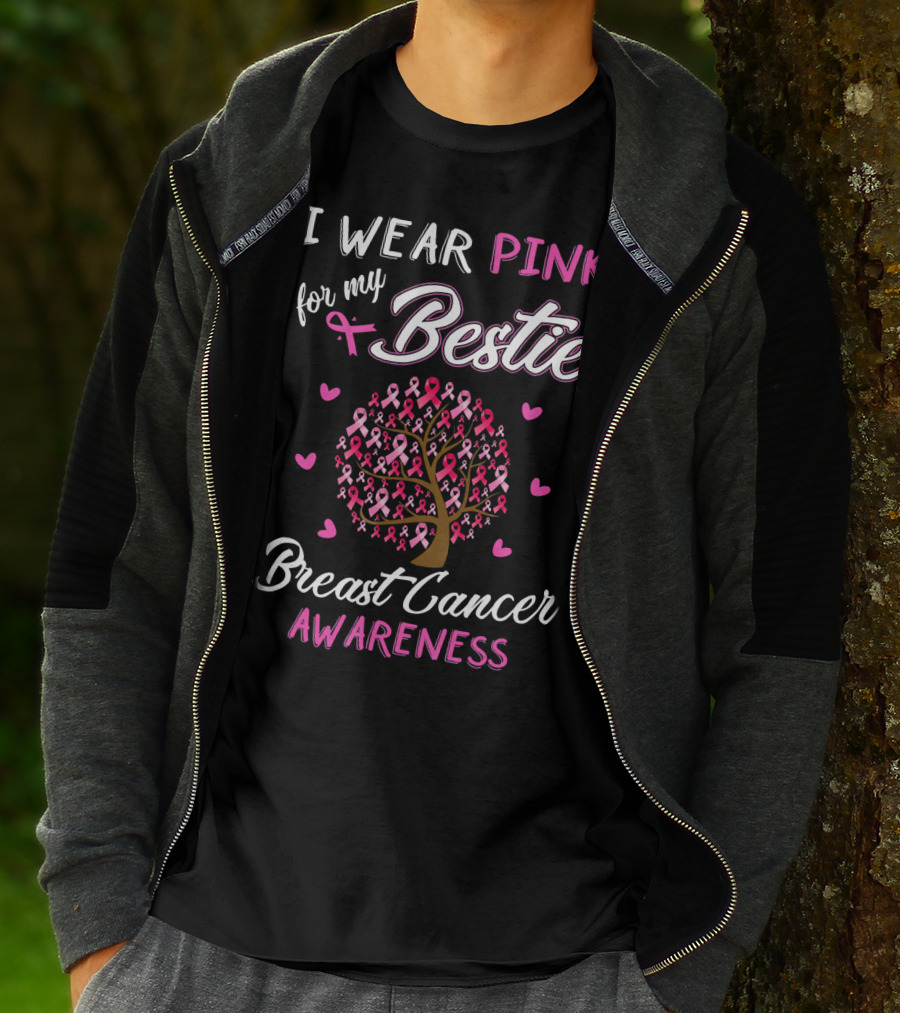 I Wear Pink For My Bestie Breast Cancer Awareness T-Shirt