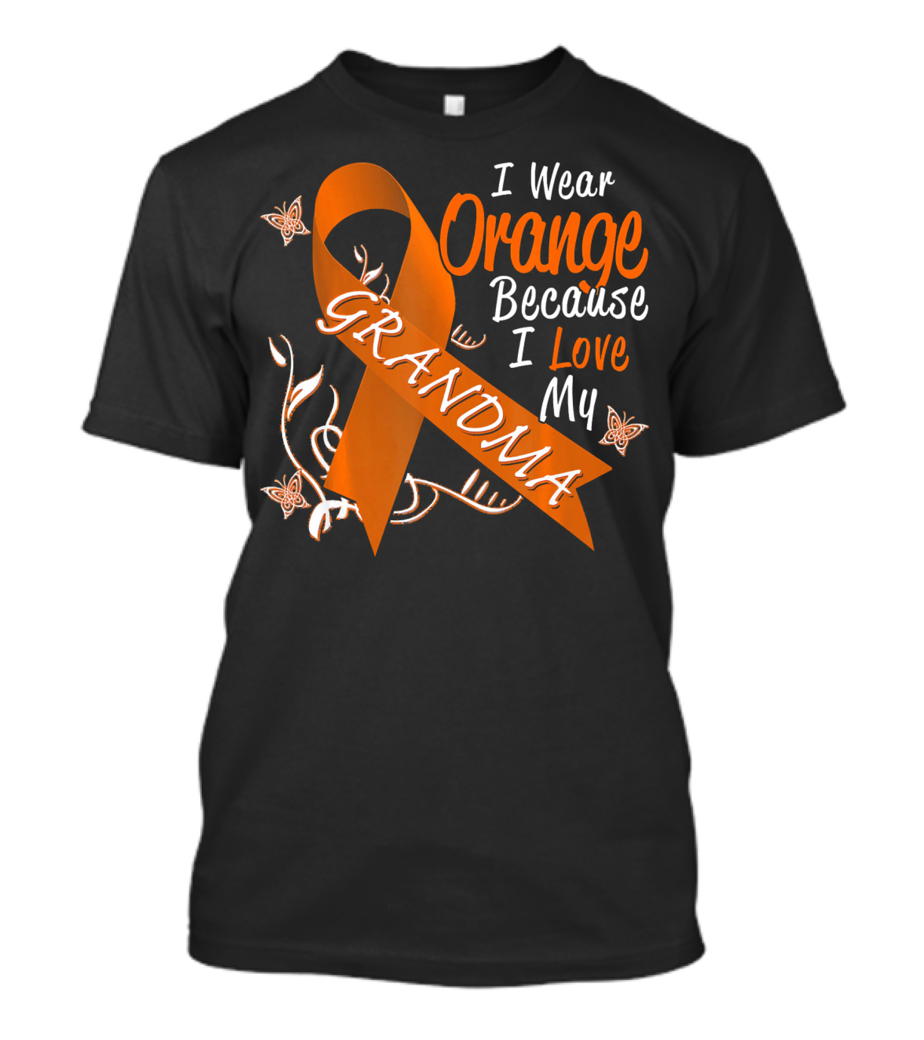 I Wear Orange Because I Love My Grandma Leukemia Cancer T-Shirt