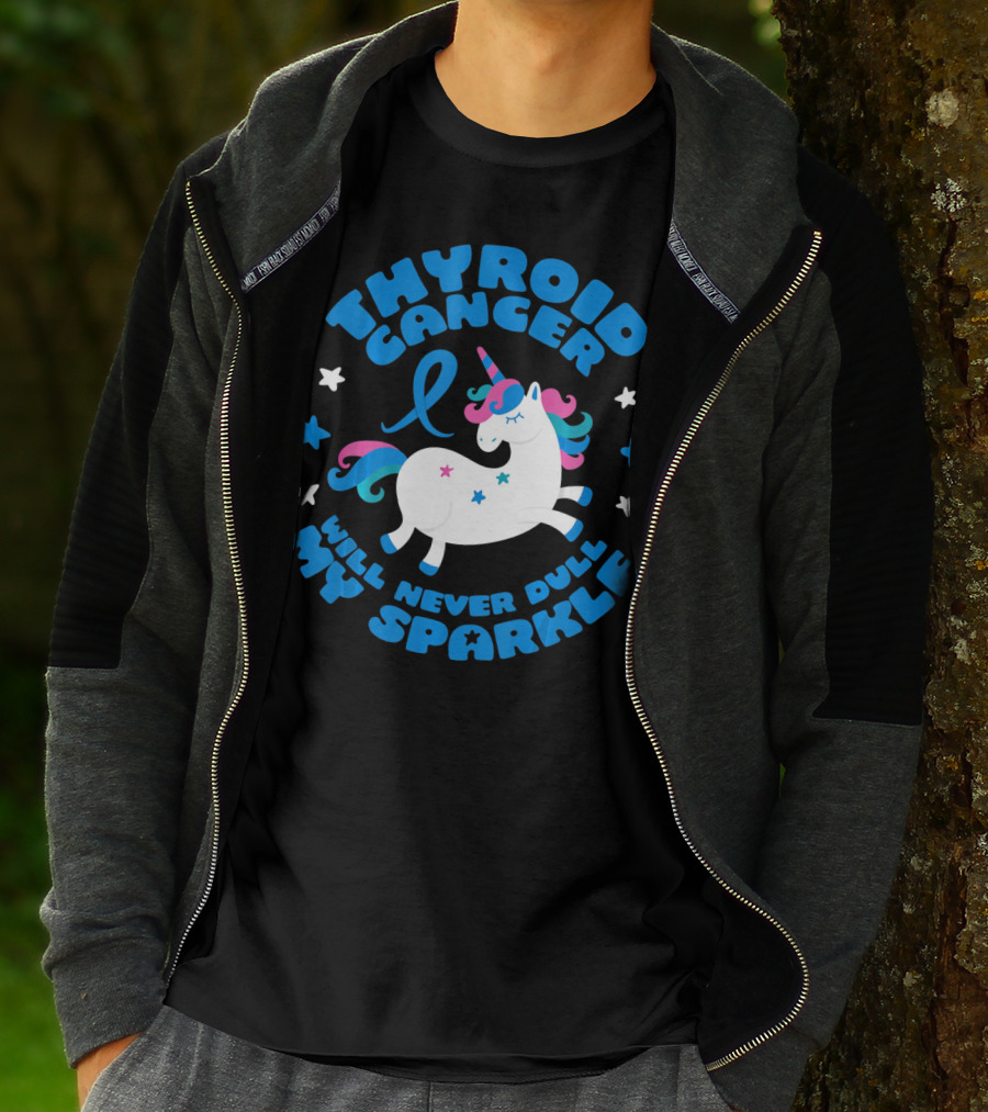 Thyroid Cancer Will Never Dull My Sparkle Unicorn T-Shirt