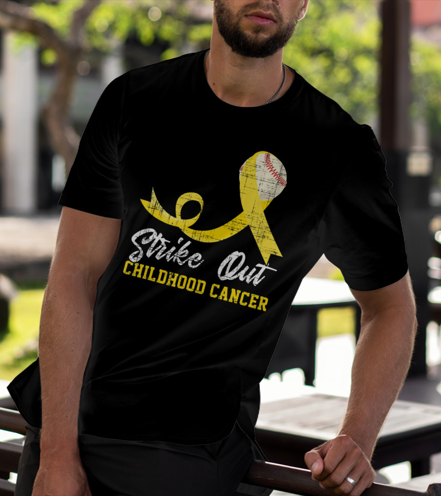 Strike Out Childhood Cancer Baseball Awareness T-Shirt