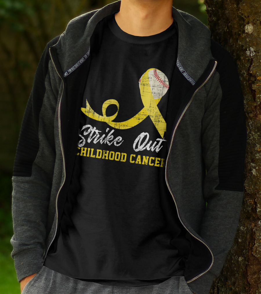 Strike Out Childhood Cancer Baseball Awareness T-Shirt