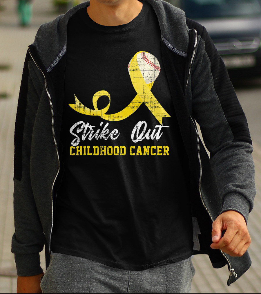 Strike Out Childhood Cancer Baseball Awareness T-Shirt
