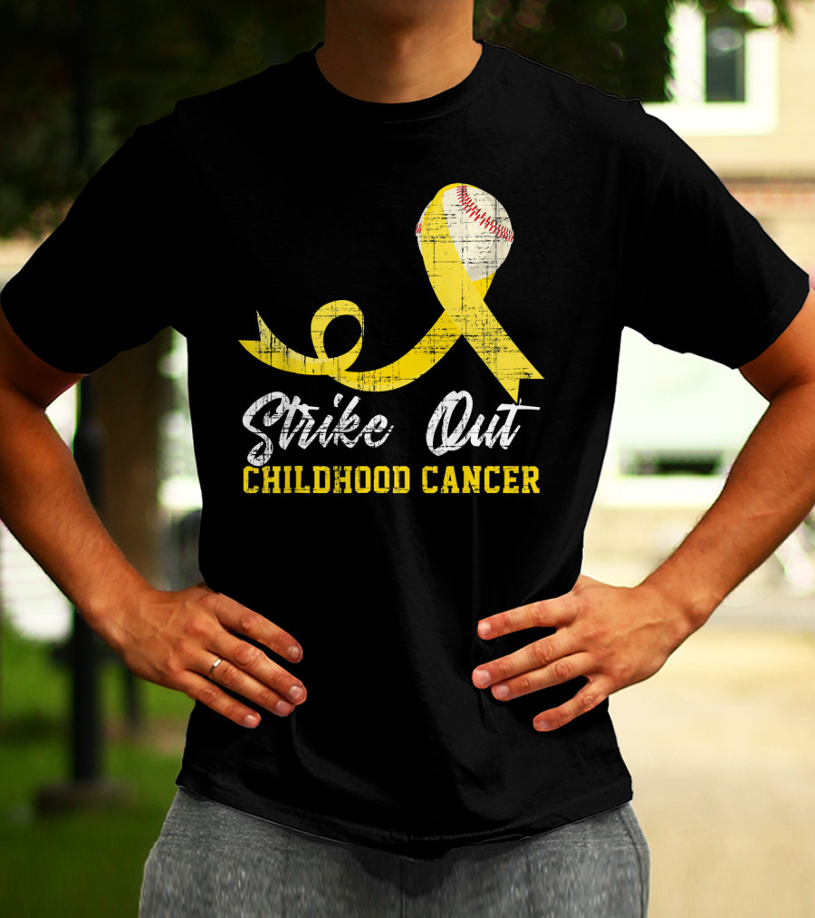 Strike Out Childhood Cancer Baseball Awareness T-Shirt