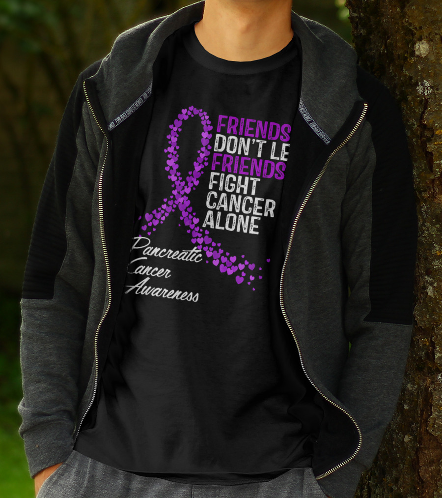 Friends Don't Let Friends Fight Cancer Alone Pancreatic Cancer Awareness T-Shirt