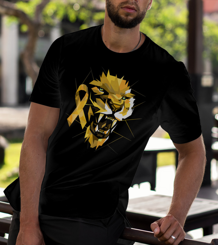Lion Warrior Childhood Cancer Awareness T-Shirt