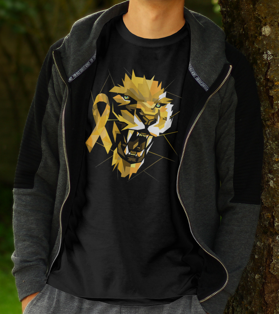 Lion Warrior Childhood Cancer Awareness T-Shirt