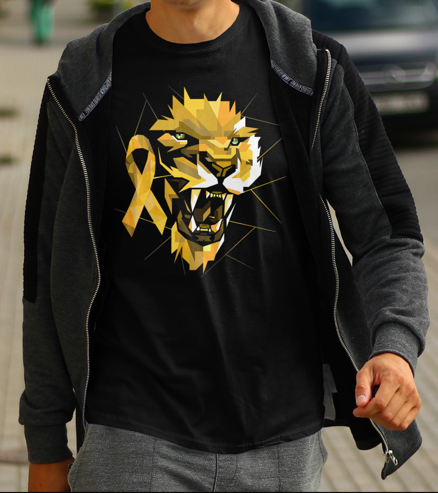 Lion Warrior Childhood Cancer Awareness T-Shirt