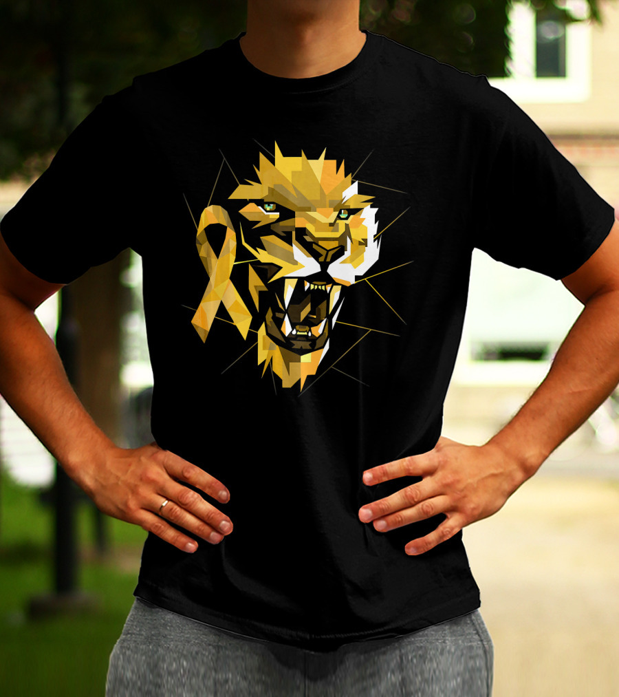 Lion Warrior Childhood Cancer Awareness T-Shirt